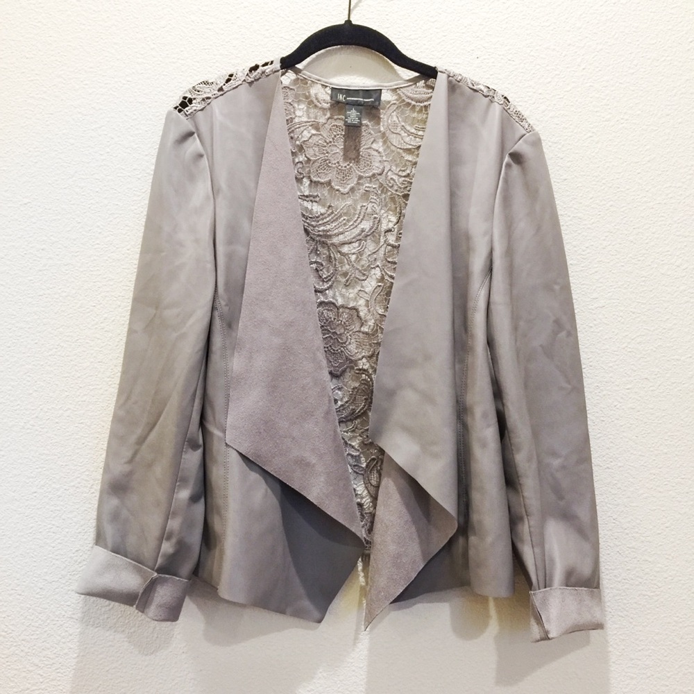 International concepts | lace back leather blazer